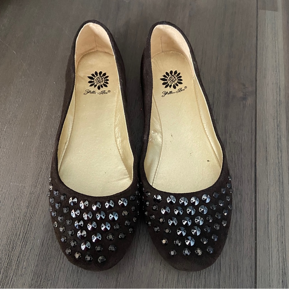 Yellow Box Brown Suede Ballet Flats size 7